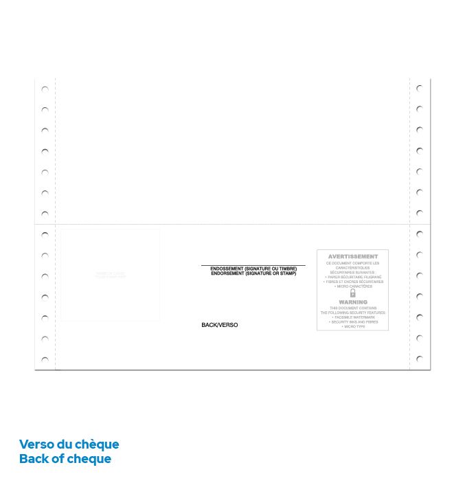 Verso de chèque en liasse