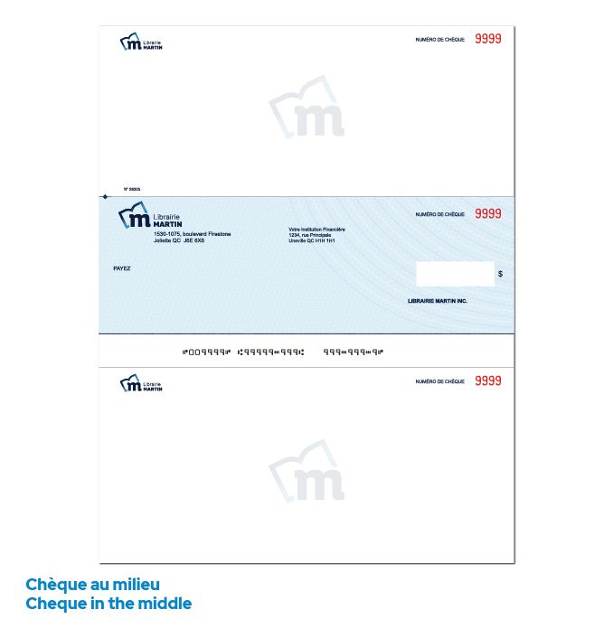 Base de chèque laser avec chèque au centre