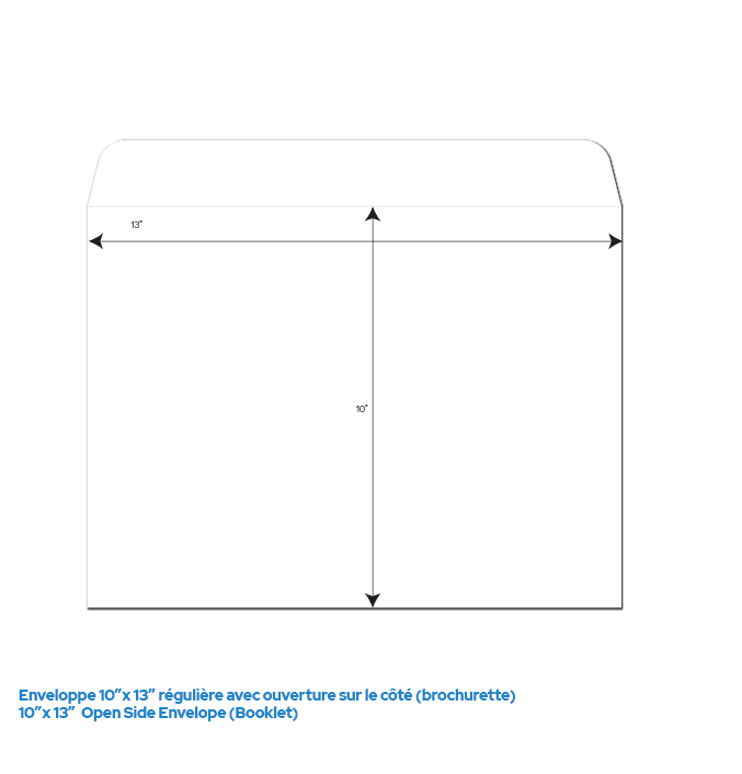 Dimensions envelope 10 x 13