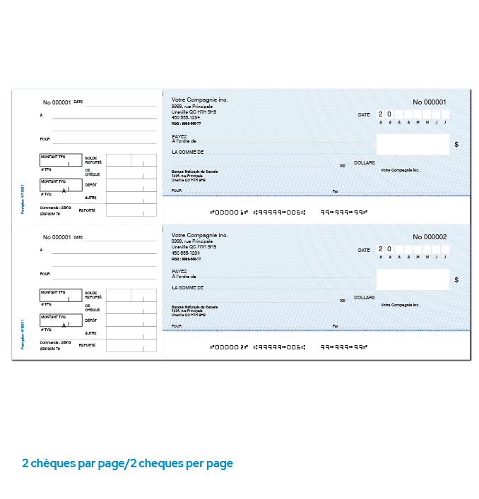 Manual Cheques - 2 per page
